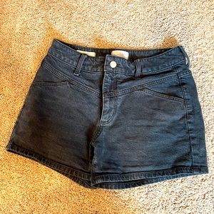 Black midrise shorts
